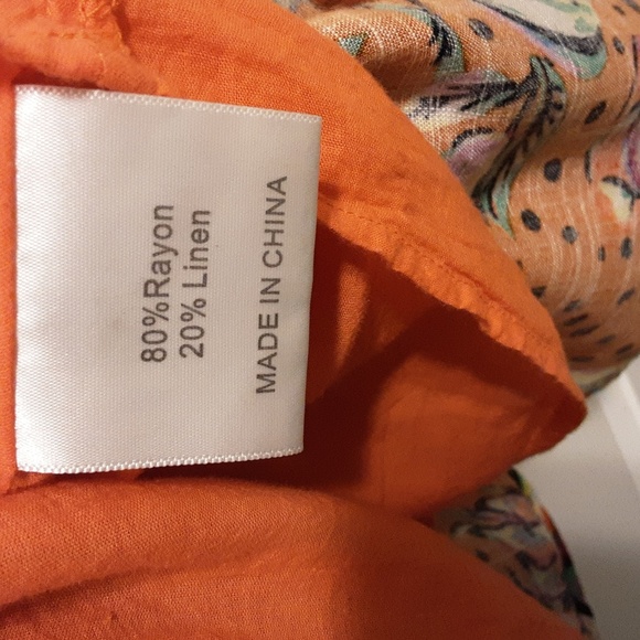 KOURT Vibrant Orange Fruit Print Mini Dress Size - Picture 4 of 12